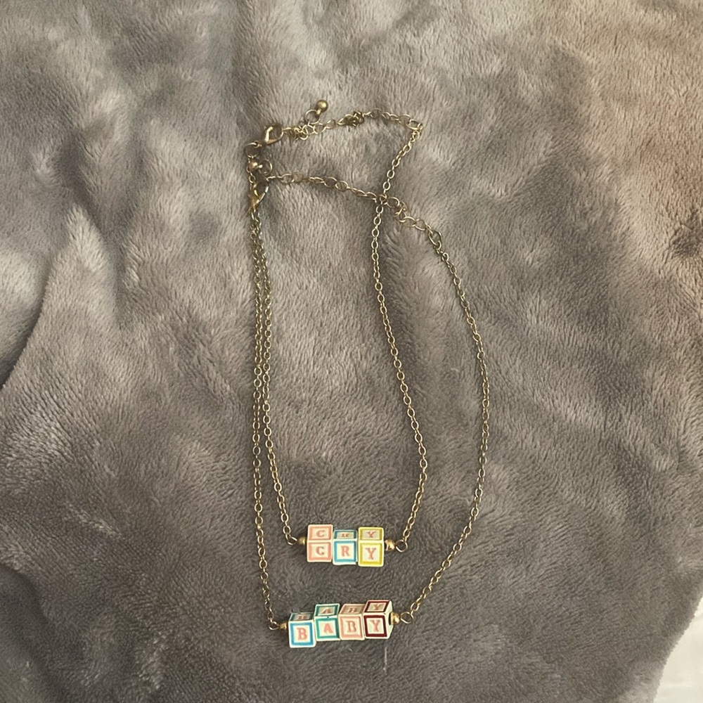 CRYBABY block letter necklace, Melanie Martinez merchandise
